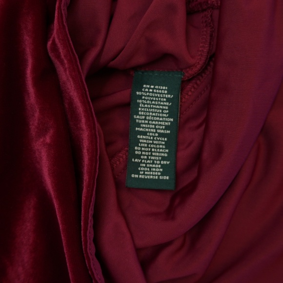 Lauren Ralph Lauren Cold Shoulder Velvet Top - Picture 5 of 7